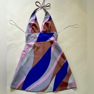 Native Daughters Colorful Geometric Halter Dress SZ large